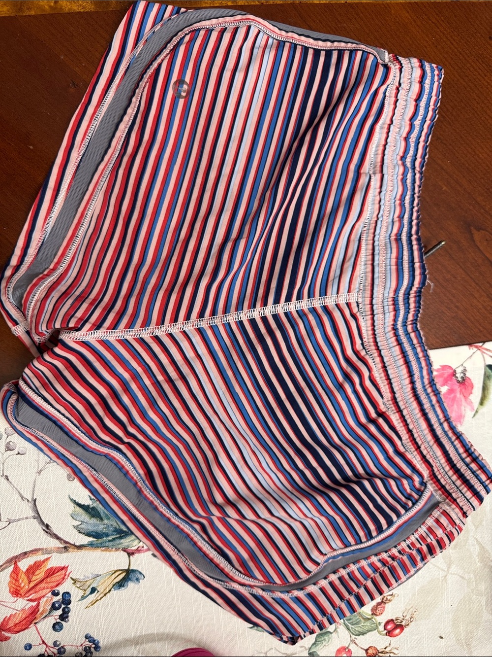 Striped Red, White & Blue Athletic Shorts